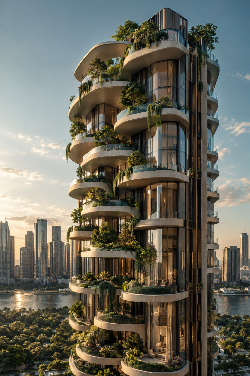 Sculptural modern residential tower
